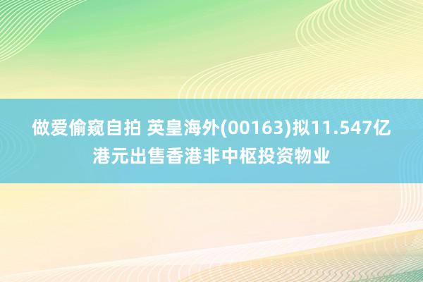 做爱偷窥自拍 英皇海外(00163)拟11.547亿港元出售香港非中枢投资物业