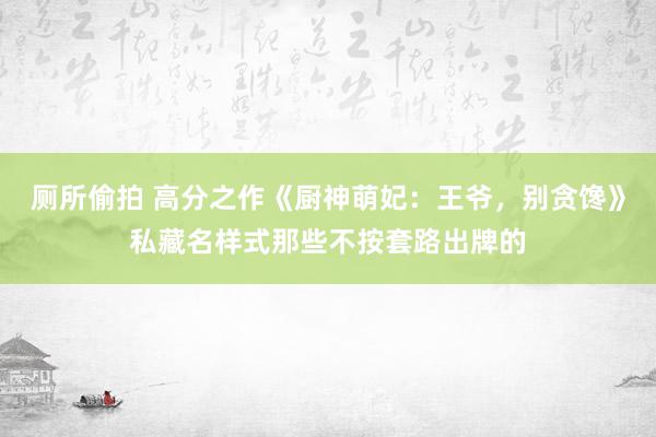 厕所偷拍 高分之作《厨神萌妃：王爷，别贪馋》私藏名样式那些不按套路出牌的