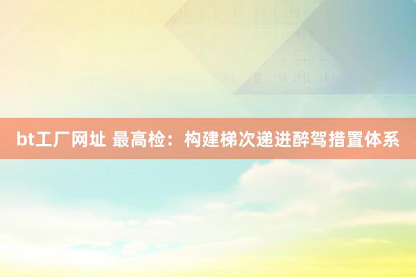 bt工厂网址 最高检：构建梯次递进醉驾措置体系