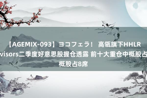 【AGEMIX-093】ヨコフェラ！ 高瓴旗下HHLR Advisors二季度好意思股握仓透露 前十大重仓中概股占8席