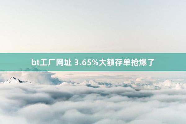 bt工厂网址 3.65%大额存单抢爆了