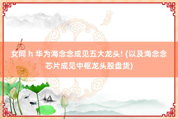 女同 h 华为海念念成见五大龙头! (以及海念念芯片成见中枢龙头股盘货)